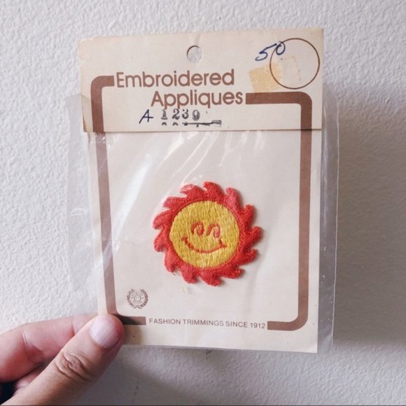 Vintage Other - Vintage 70s/80s sun sew on patch hippie denim new